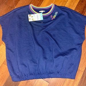 Cabana Crown & Ivy Sweater Shirt Short Sleeve Rainbow ‘Lovers’ S LGBTQ+